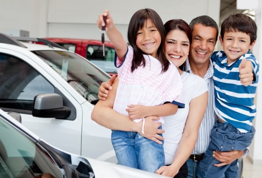 Happy Family with Sunshine Coast Rental Car